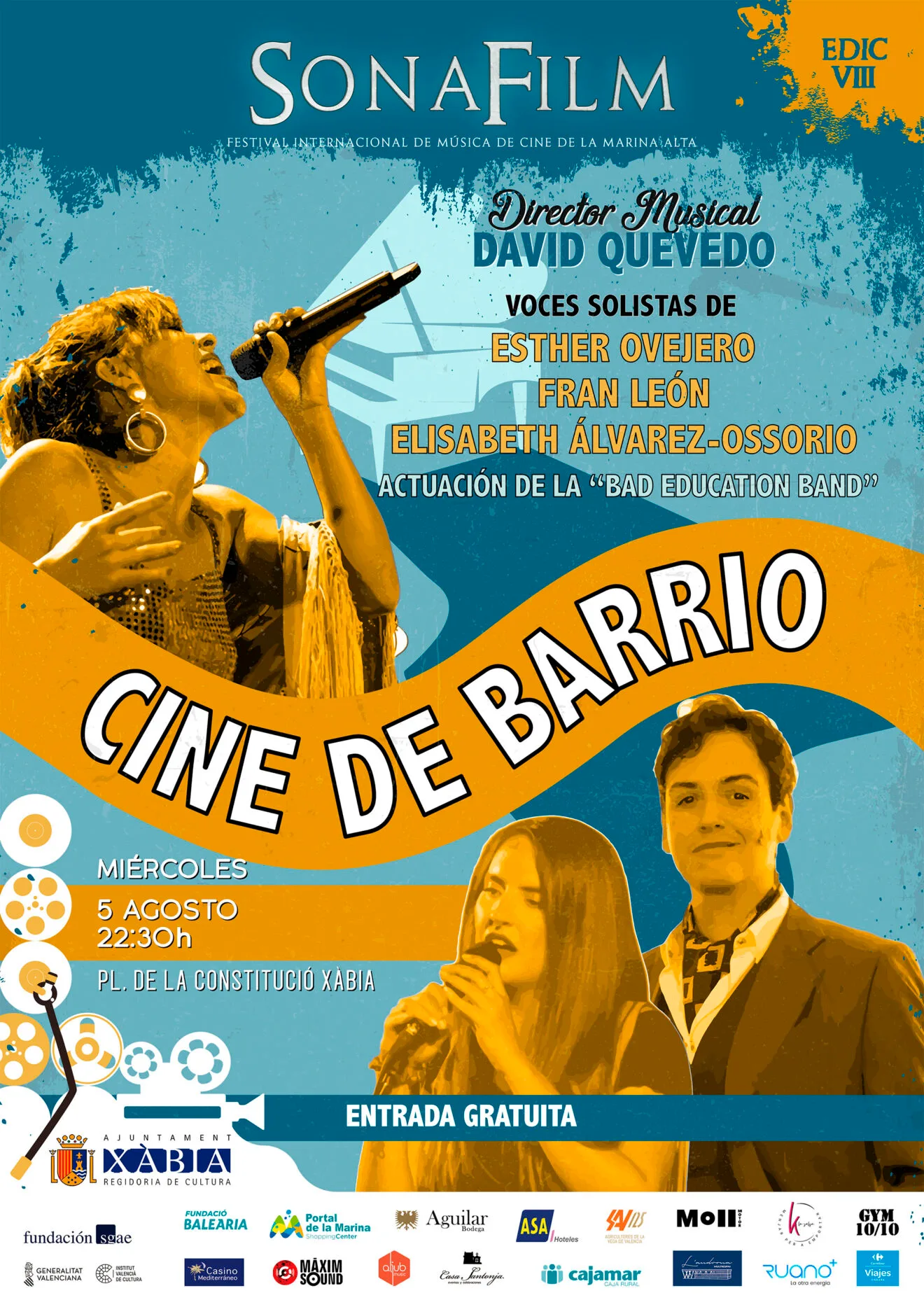 Concierto del Sonafilm 8 'Cine de barrio', interpretado por la Bad Education Band