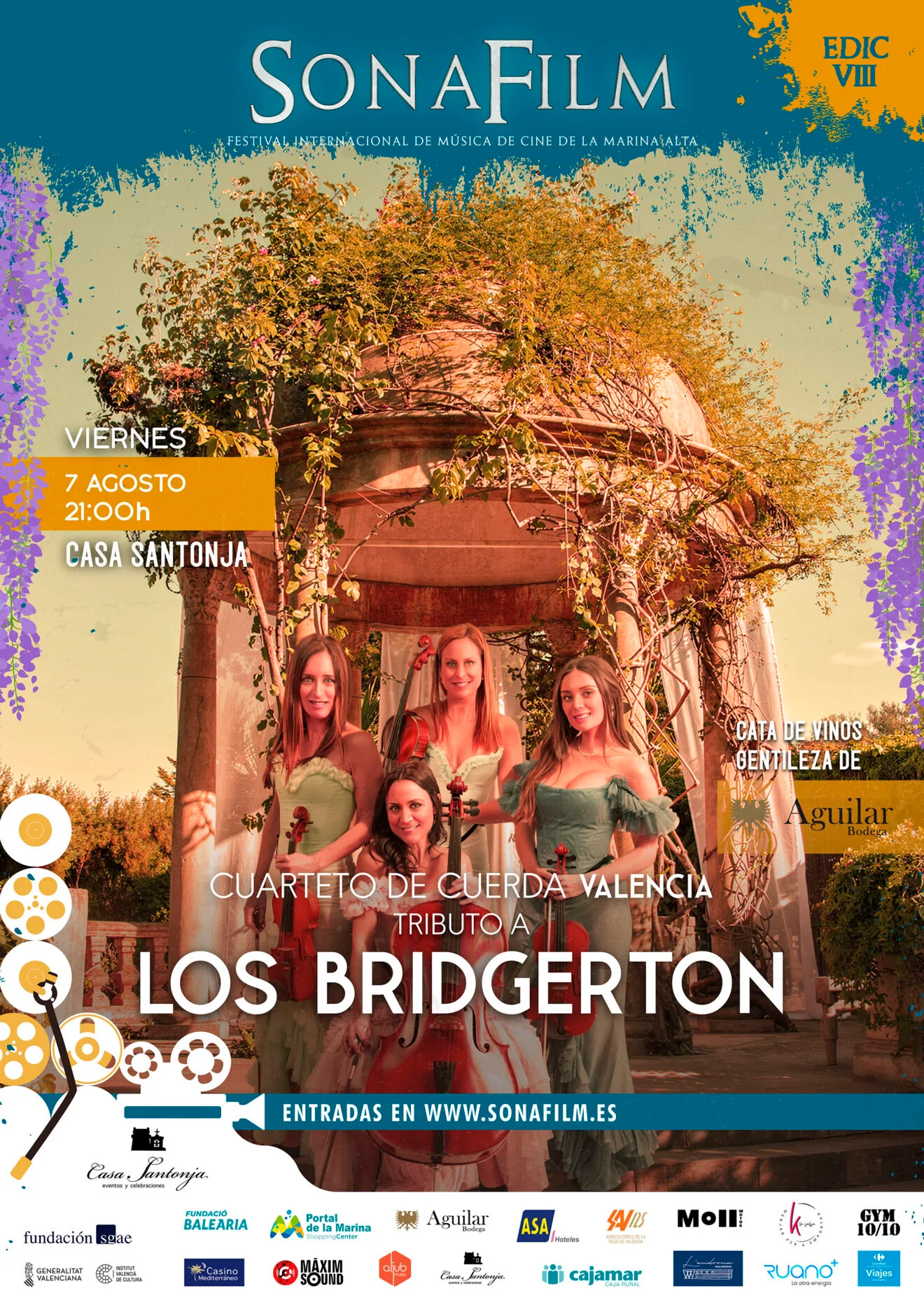 Concierto del Sonafilm 8 de Tributo a los Bridgerton, interpretado por el Cuarteto de Cuerda València