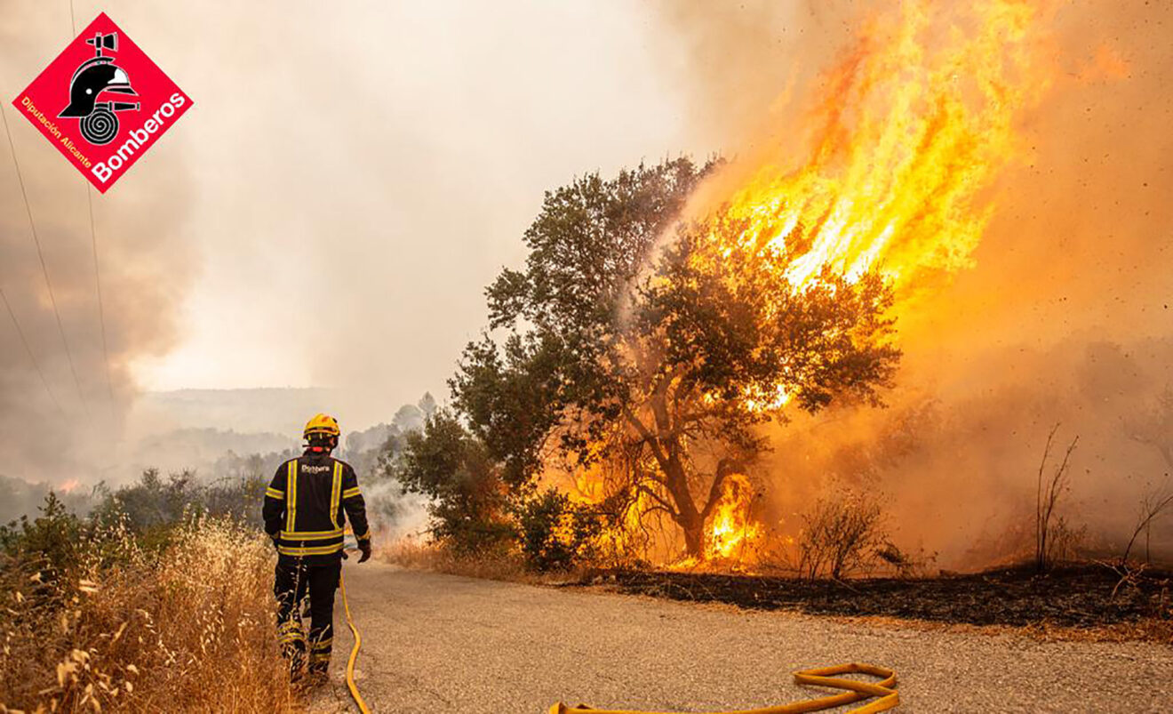 Consorcio Provincial de Bomberos de Alicante en el incendio de la Vall d'Ebo de 2022
