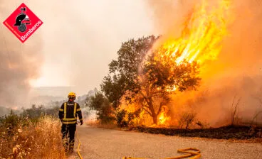consorcio provincial de bomberos de alicante en el incendio de la vall debo de 2022