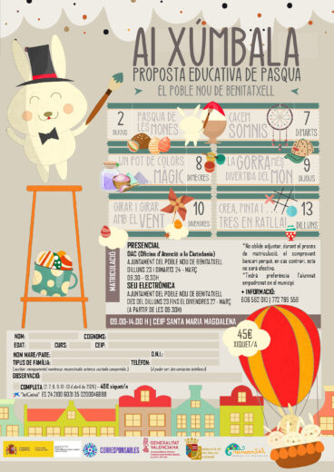 Escoleta de Pascua de Benitatxell para 2026