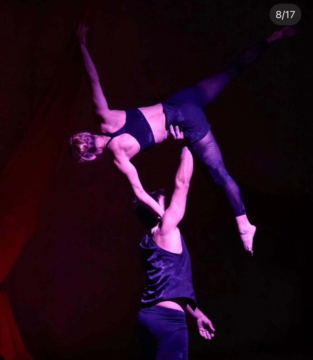 Artistas de La Marina Social Club durante su actuación en el Aerial Arts Championship en Madrid