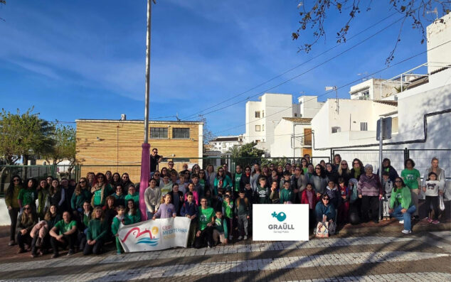 Imagen: Mobilización en el CEIP Mediterrània y Graüll de Xàbia