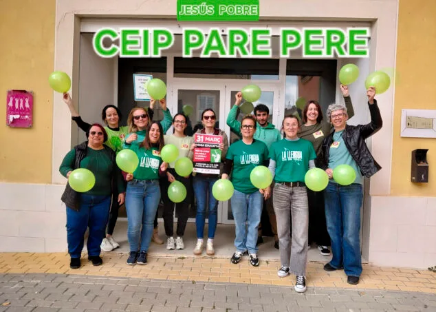 Imagen: Movilización educativa en el CEIP Pare Pere de Jesús Pobre el 24 marzo 2026