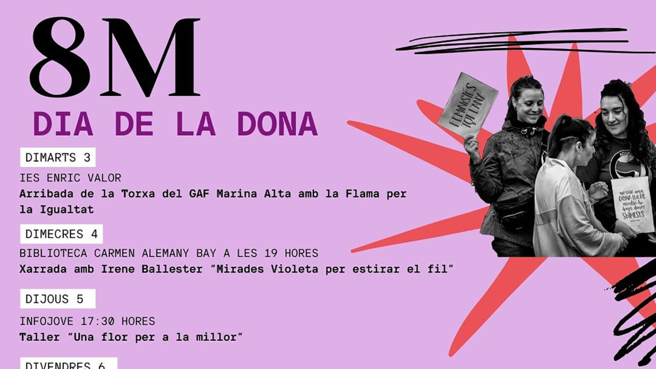 Programación del 8M en Pego en 2026