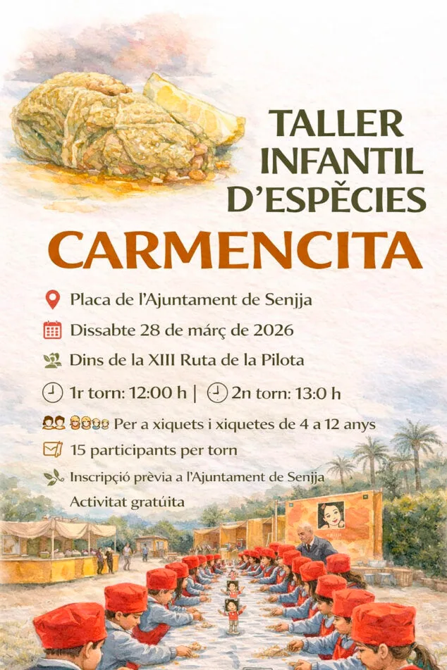 Tradición y cocina se dan cita en Senija en la XIII Ruta de la Pilota de Putxero, la primera como Fiesta de Interés Turístico Local 2 Imagen: Taller infantil Carmencita en la XIII Ruta de la Pilota de Putxero de Senija