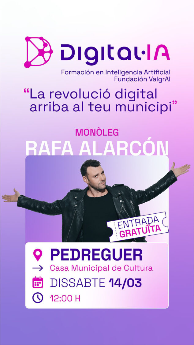 Imagen: Velada Digital-IA en Pedreguer con un monólogo de Rafa Alarcón
