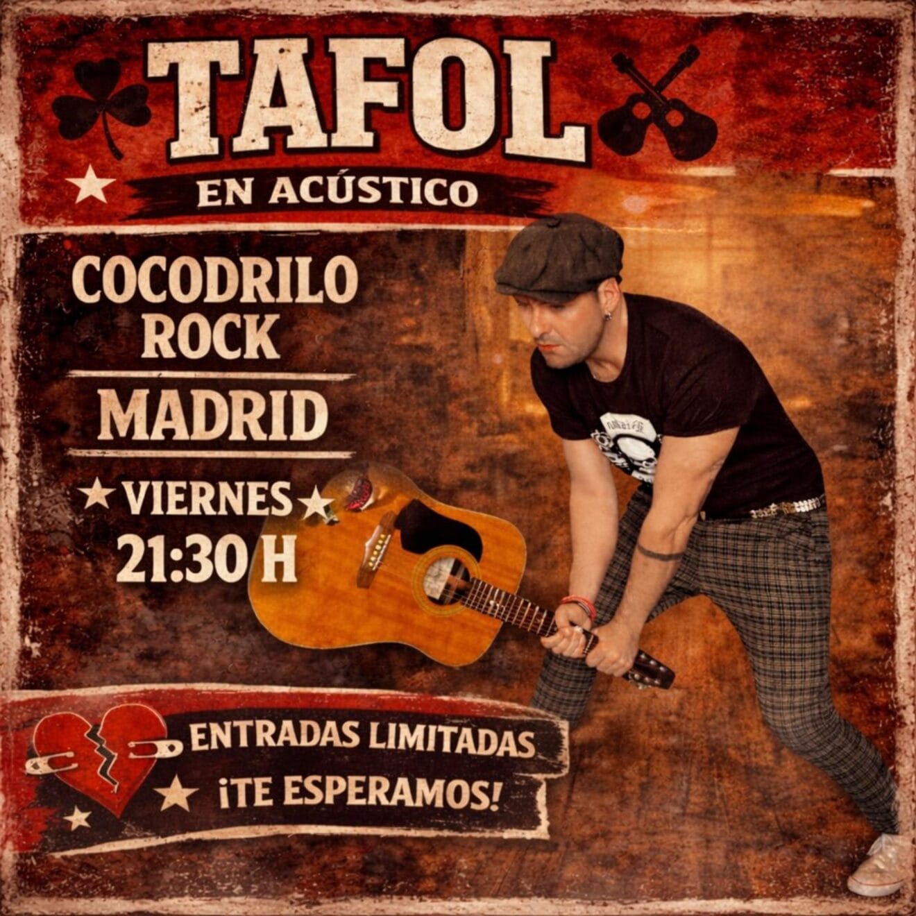 Cartel del concierto acústico de Tafol en Madrid