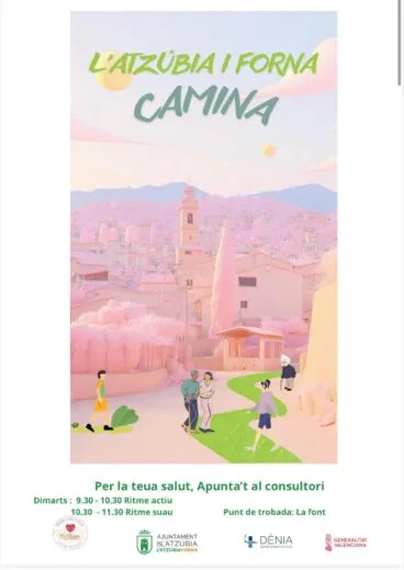 Cartel de la actividad comunitaria «Camina» en Atzúvia y Forna