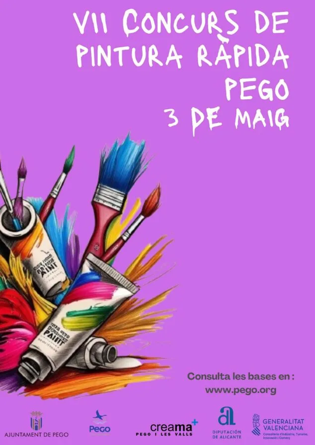 Imagen: Cartel del VII Concurs de Pintura Ràpida de Pego este 2026