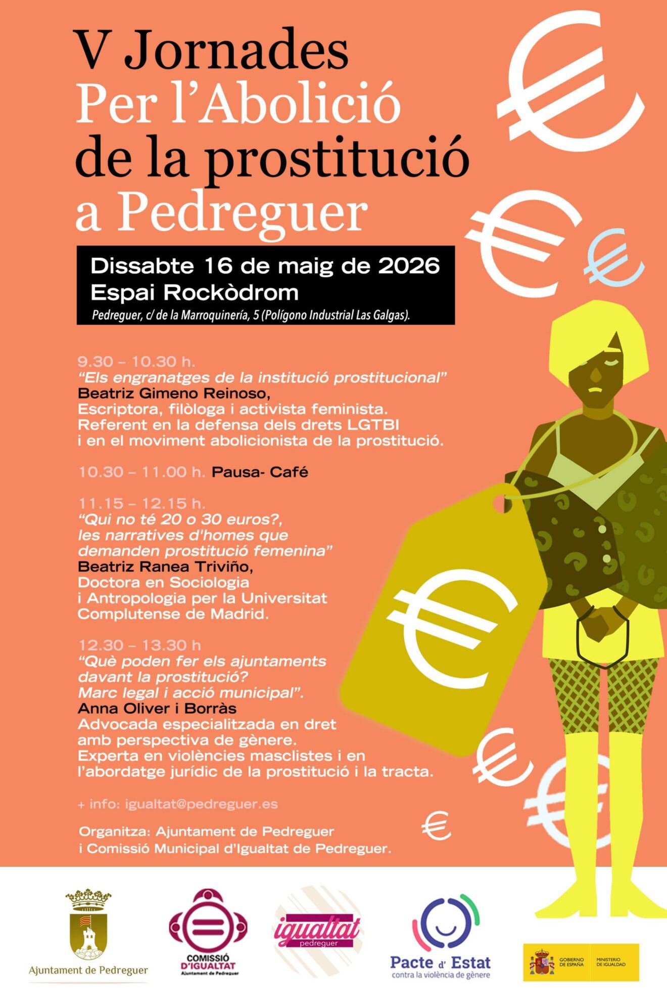 Cartel V Jornadas por la Abolición de la Prostitución en Pedreguer