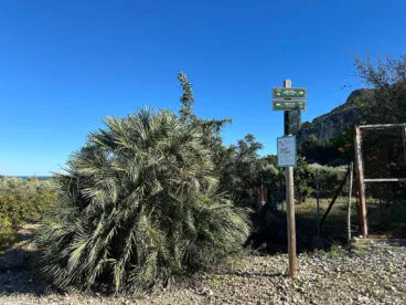 Indicaciones de la zona del Barranc de Portelles