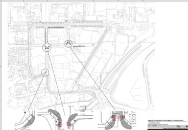 Plano del proyecto de mejora del área de Marjals y la avenida de Alicante en Ondara