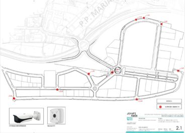 Plano del proyecto de mejora de videovigilancia en el Polígono Marjals de Ondara