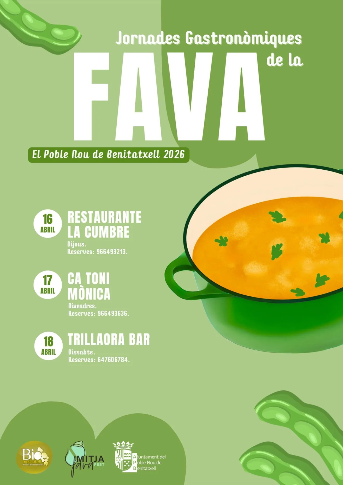 Jornadas Gastronómicas de la Fava del Mitjafava Fest 2026 en Benitatxell