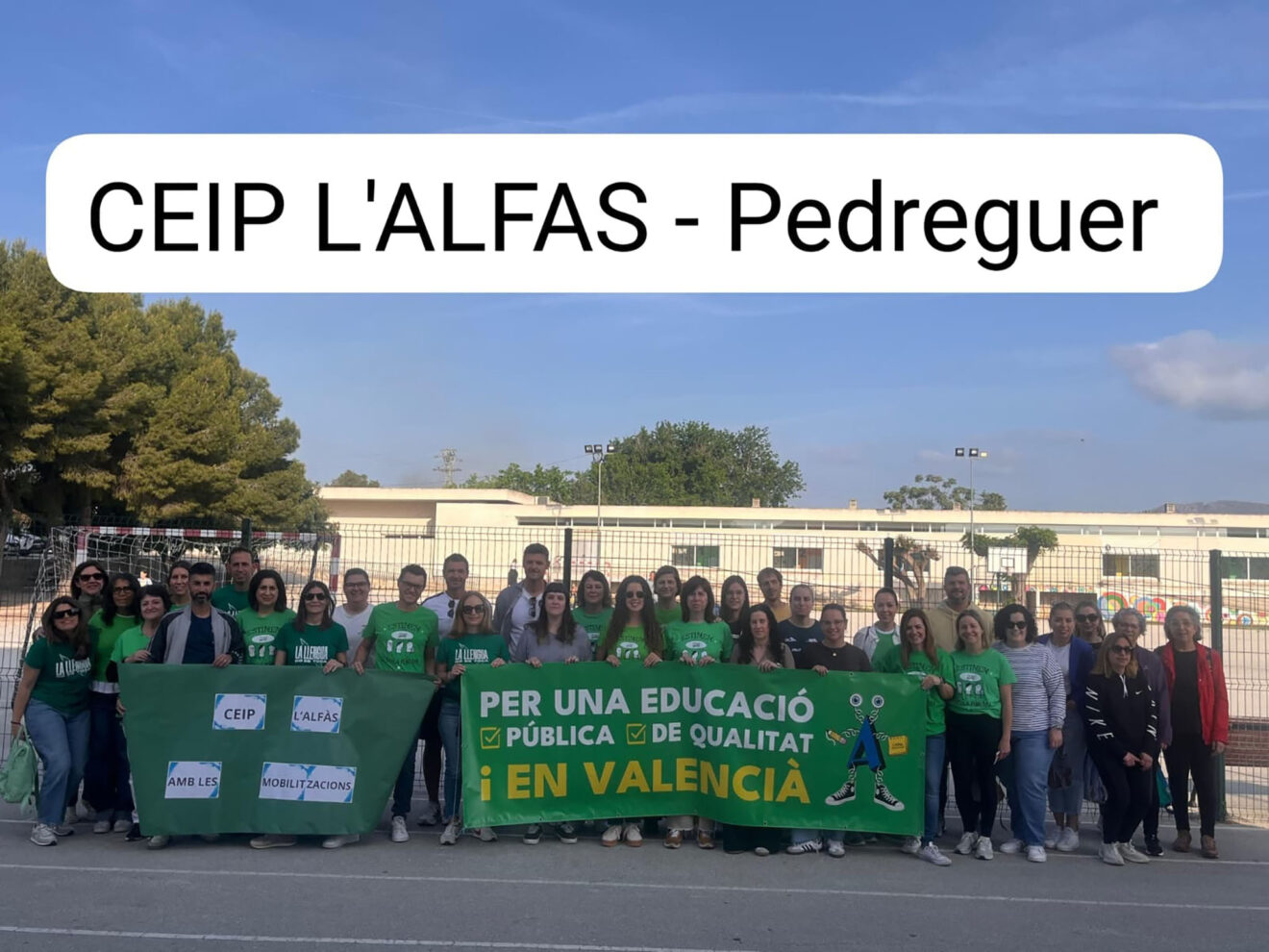 Movilización educativa en el CEIP l'Alfàs de Pedreguer el 30 de abril de 2026