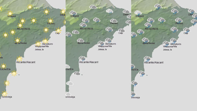 prediccion del tiempo en alicante y la marina alta para los dias 10 11 y 12 de abril de 2026 segun la aemet