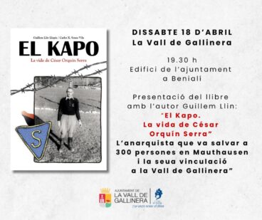 La Vall de Gallinera acoge la presentación de la vida de César Orquín, el anarquista de Mauthausen 2 presentacion del libro el kapo en la vall de gallinera