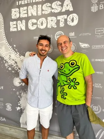 Rafael Fernández en el Festival de Benissa en Corto junto con Jandro