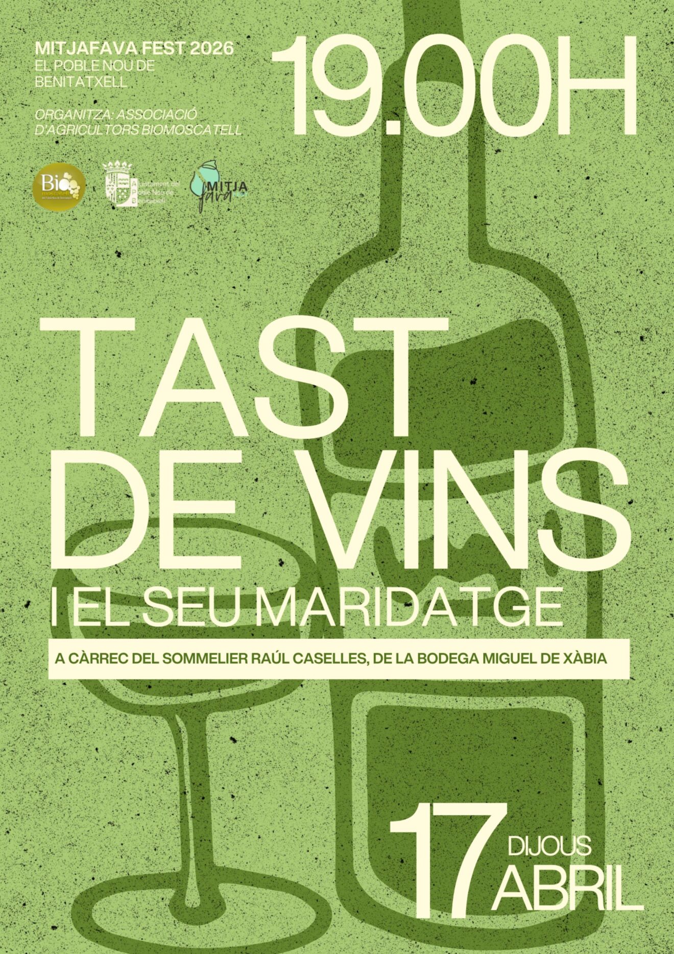Cartel de Tast de Vins del Mitjafava Fest 2026 en Benitatxell