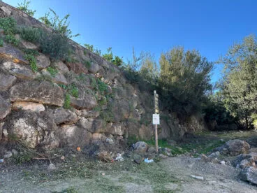 Ubicación de la entrada al Barranc de Portelles donde se ubica el Colló del Bou