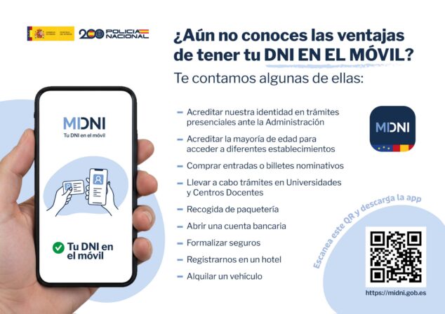 Imagen: Ventajas del DNI digital en el móvil de la Policía Nacional