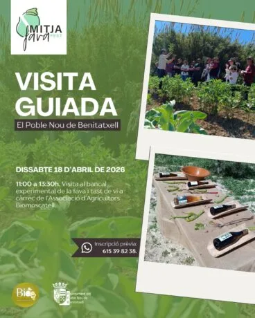 Cartel de la visita guiada del Mitjafava Fest de Benitatxell este 2026