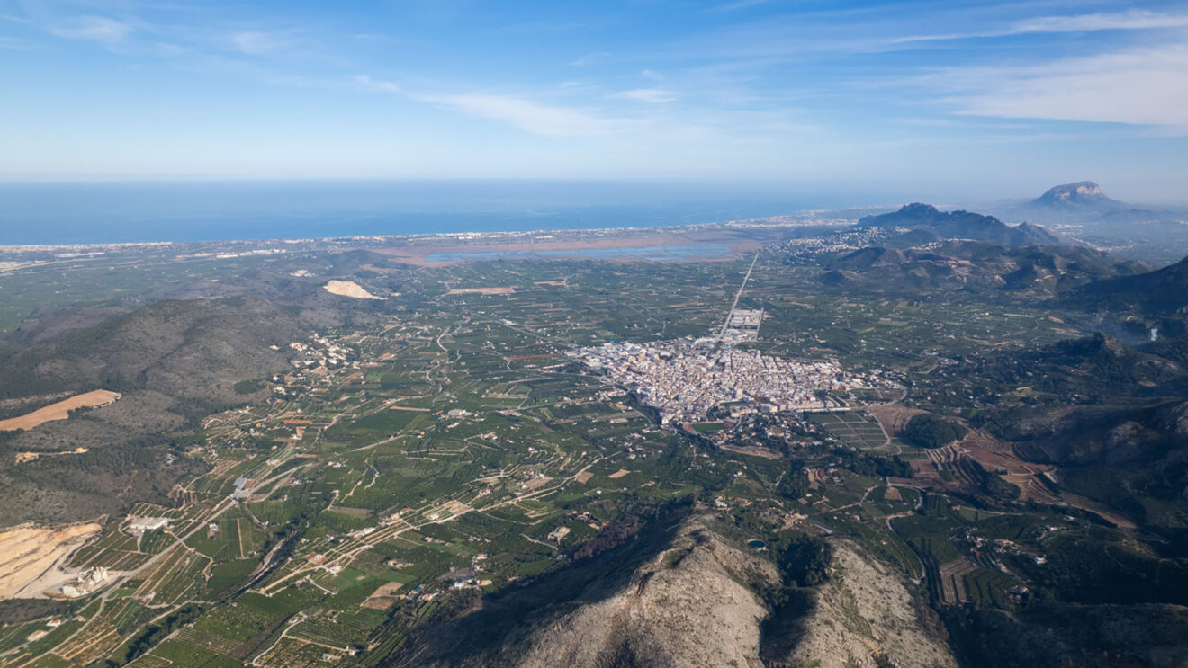 Vista de la Marina Alta desde Pego i les Valls