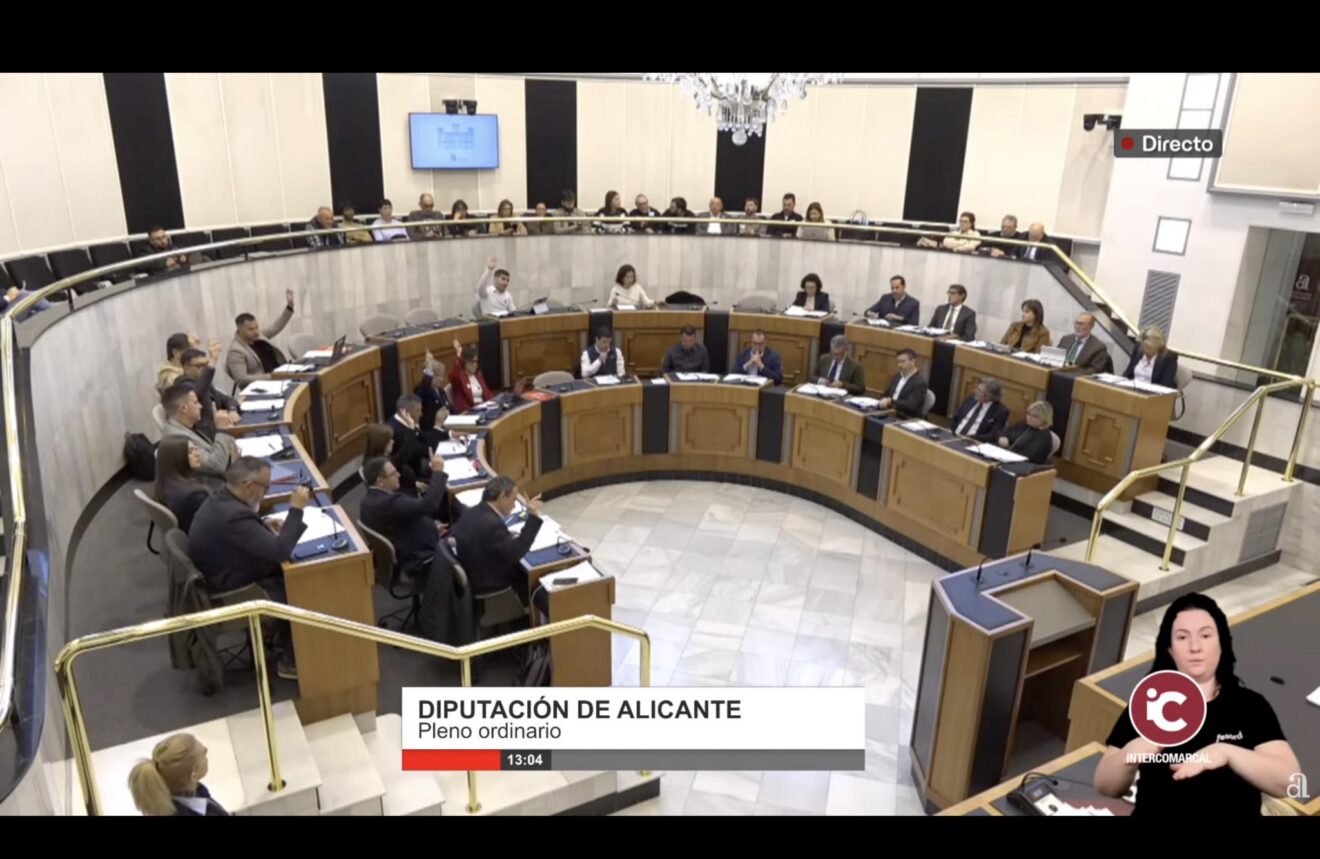 Votación de la moción del TRAMNOCHADOR en el pleno de la Diputación de Alicante