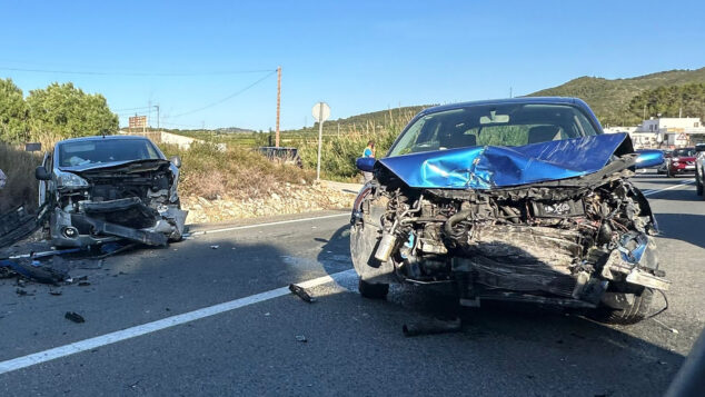 Imagen: Accidente entre dos vehículos en la N-332 entre Teulada Moraira y Gata de Gorgos