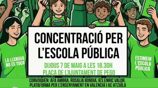 cartel de la concentracion por la educacion publica en pego