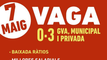 Cartel de la huelga convocada por Intersindical Valenciana el 7 de mayo en escuelas de 0 a 3 años