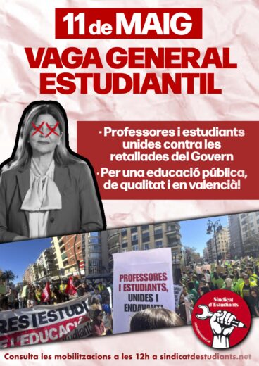 Cartel de la huelga estudiantil convocada este 11 de mayo