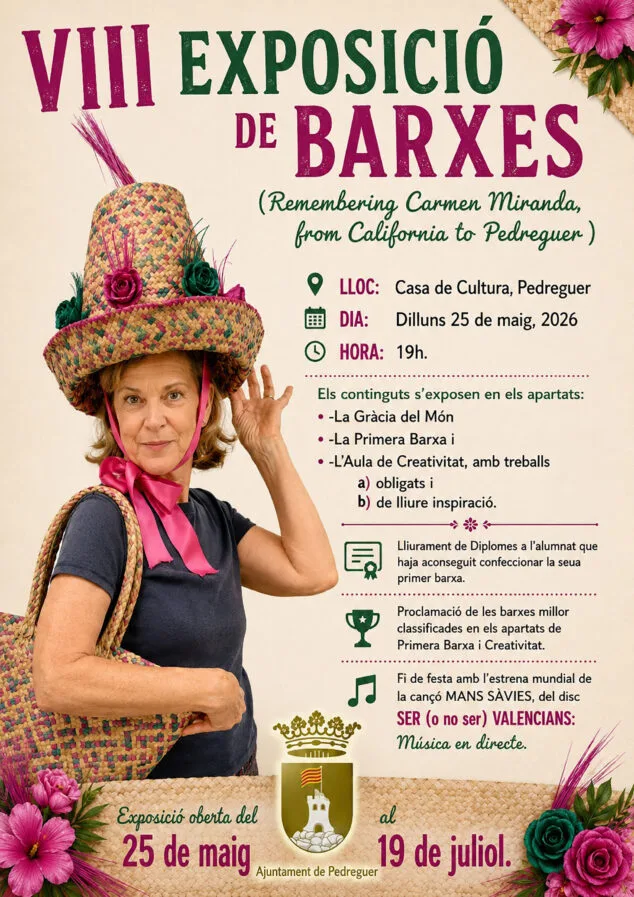 Pedreguer impulsa el proyecto educativo «L’Art de Trenar Palmes» junto a la VIII Exposició de Barxes 2 Imagen: Cartel de la VIII Exposición de Barxes de Pedreguer