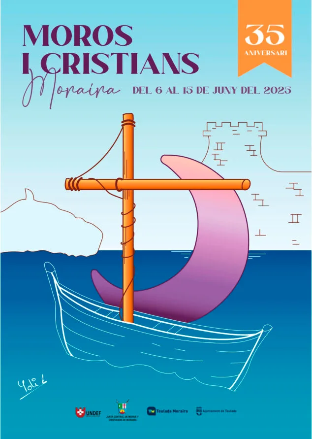 Programa de Moros y Cristianos de Moraira 2025 2 Imagen: Cartel de los Moros i Cristians de Moraira 2025