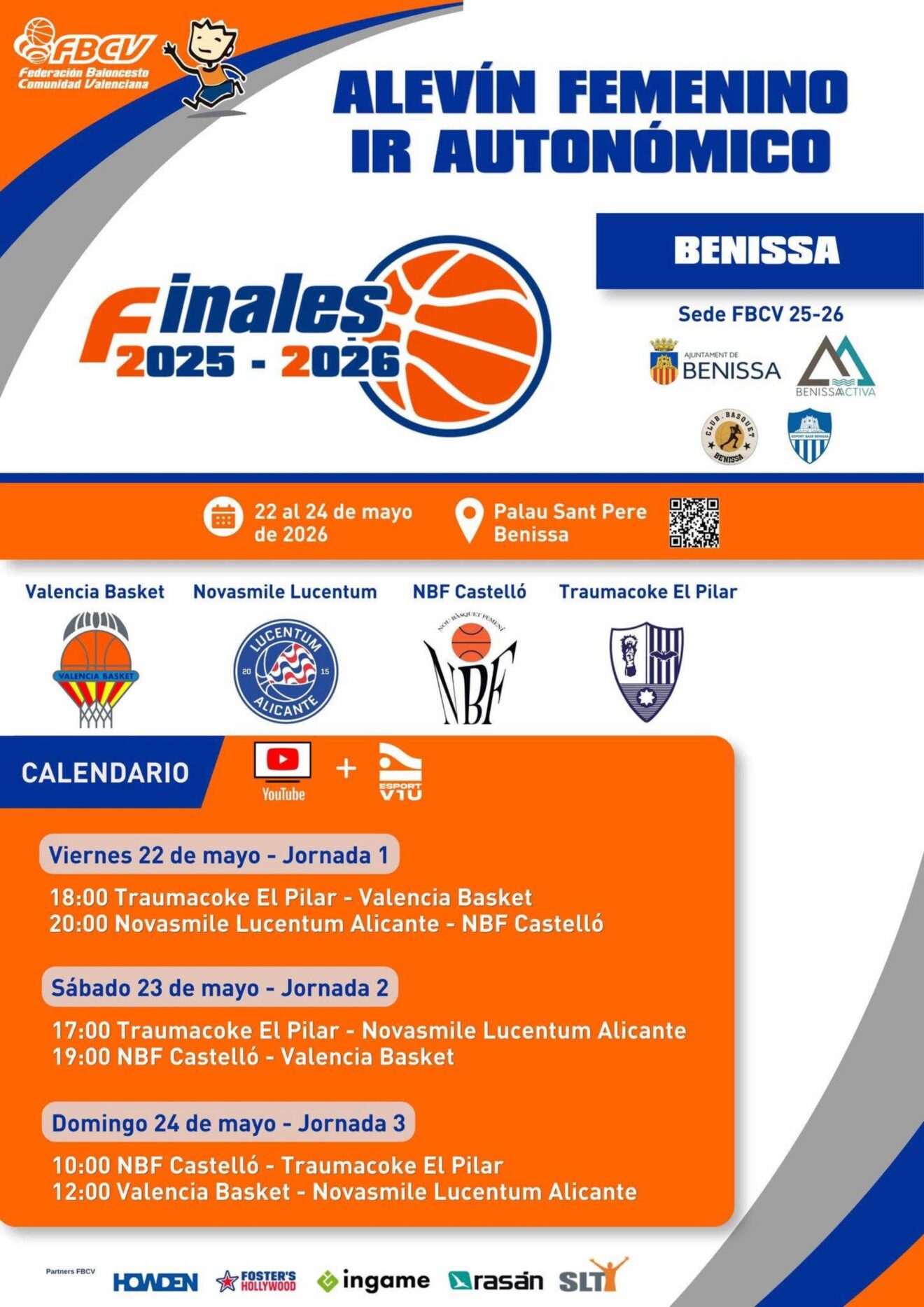 Cartel de las finales autonómicas de baloncesto en Benissa