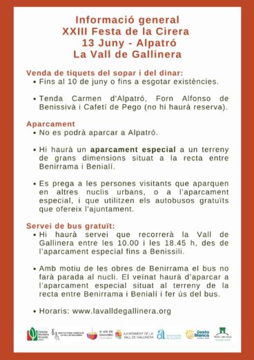 Cartel de información general de la XXIII Festa de la Cirera