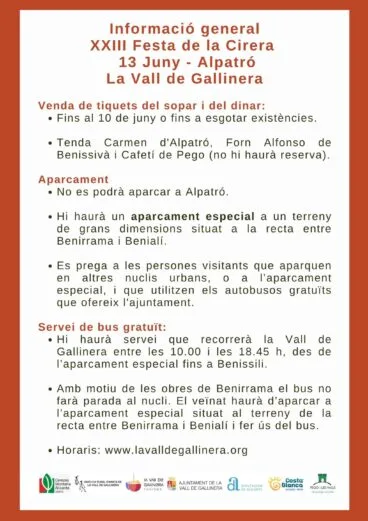 Cartel de información general de la XXIII Festa de la Cirera