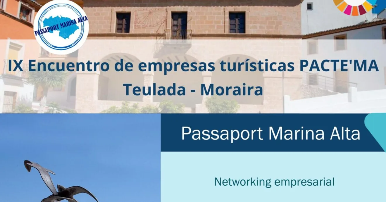 Cartel anunciador del IX Encuentro de Empresas Turísticas PACTE'MA en Teulada-Moraira