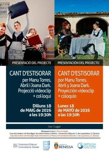 Cartel de presentación del proyecto «Cant d’Estisorar» en Benissa