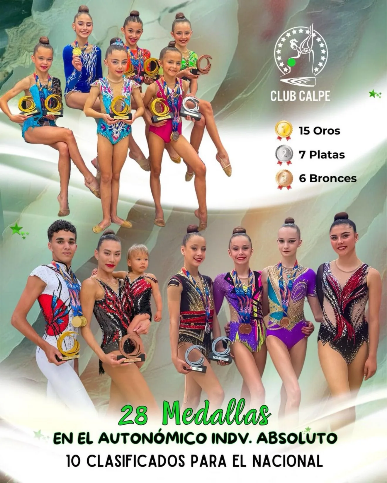 Gimnastas del Club Calpe, medallistas en el Autonómico Absoluto