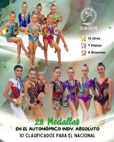 Gimnastas del Club Calpe, medallistas en el Autonómico Absoluto