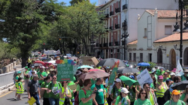 Manifestación de docentes en el Passeig de la Petxina de València el 27 de mayo