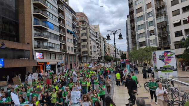 manifestacion en valencia el 5o dia de huelga de docentes 14