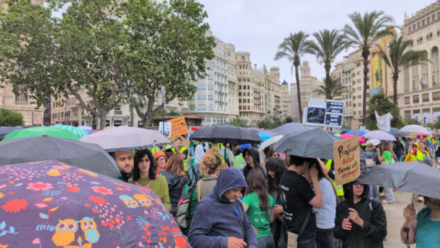 manifestacion en valencia el 5o dia de huelga de docentes 19
