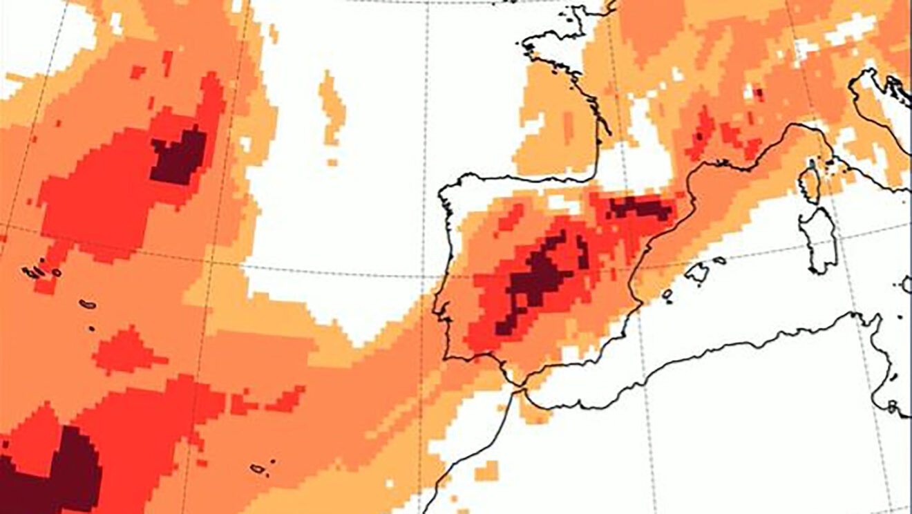 Mapa de percentiles de temperaturas de la AEMET en la semana del 25 al 31 de mayo