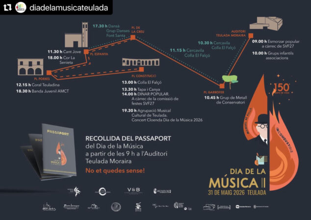 Teulada Moraira, un gran escenario al aire libre por el Día de la Música bajo el lema «Manuel de Falla, incombustible» 5 Imagen: Mapa del recorrido de las actuaciones del Día de la Música de Teulada Moraira 2026