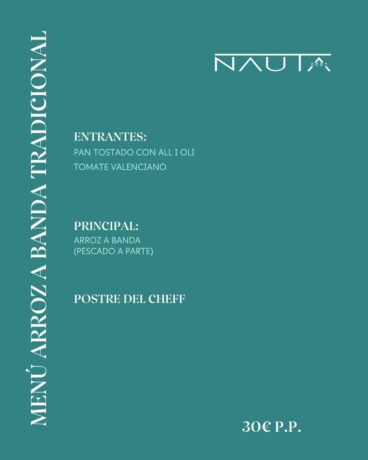 Menú arróz a banda tradicional