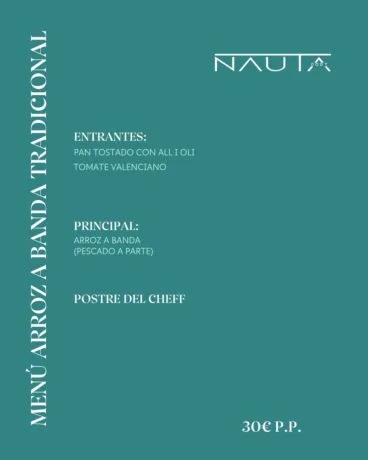 Menú arróz a banda tradicional
