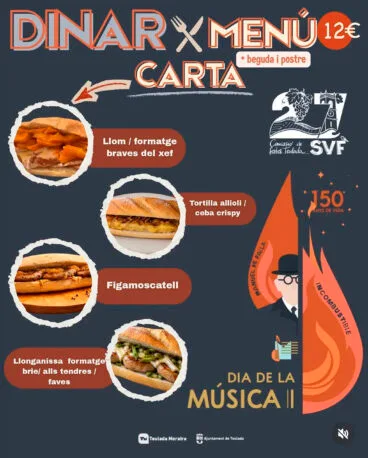 Menú de la comida por el Día de la Música de Teulada Moraira